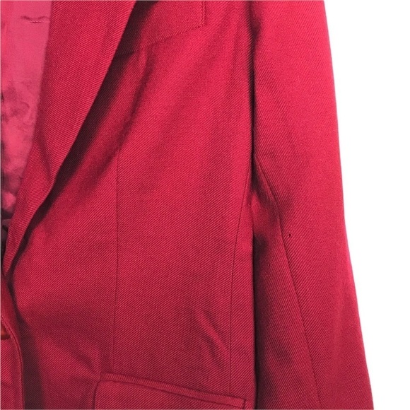 Jennifer Moore Petites Vintage Red 100% Wool Blazer FLAWED - Picture 10 of 13
